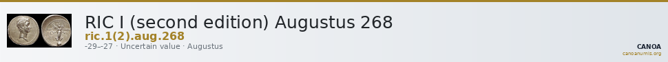 RIC I (second edition) Augustus 268 — CANOA