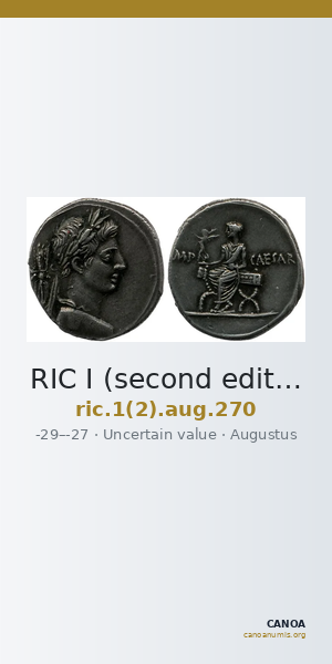 RIC I (second edition) Augustus 270 — CANOA