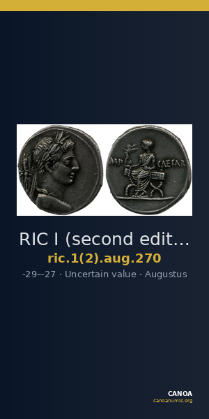 RIC I (second edition) Augustus 270 — CANOA