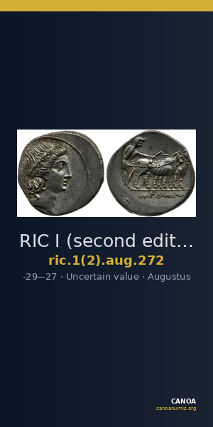 RIC I (second edition) Augustus 272 — CANOA