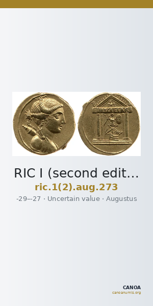 RIC I (second edition) Augustus 273 — CANOA