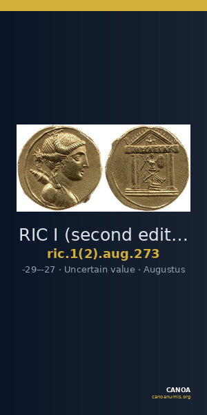 RIC I (second edition) Augustus 273 — CANOA
