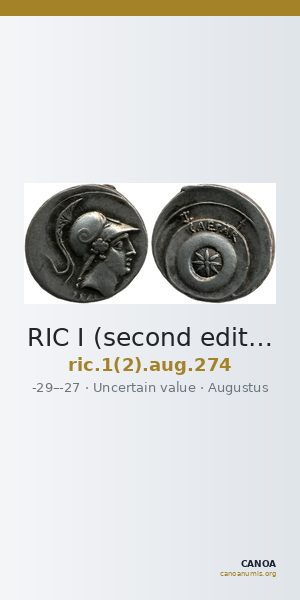 RIC I (second edition) Augustus 274 — CANOA