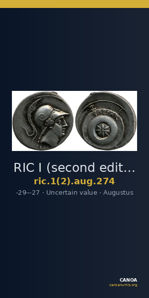 RIC I (second edition) Augustus 274 — CANOA