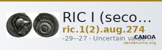 RIC I (second edition) Augustus 274 — CANOA