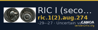 RIC I (second edition) Augustus 274 — CANOA