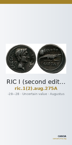 RIC I (second edition) Augustus 275A — CANOA