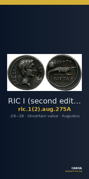 RIC I (second edition) Augustus 275A — CANOA