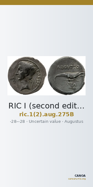 RIC I (second edition) Augustus 275B — CANOA