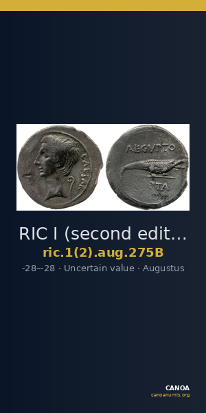 RIC I (second edition) Augustus 275B — CANOA