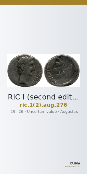 RIC I (second edition) Augustus 276 — CANOA