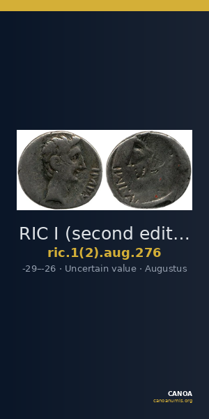 RIC I (second edition) Augustus 276 — CANOA