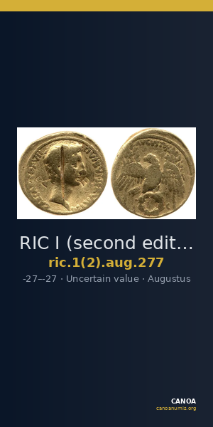 RIC I (second edition) Augustus 277 — CANOA