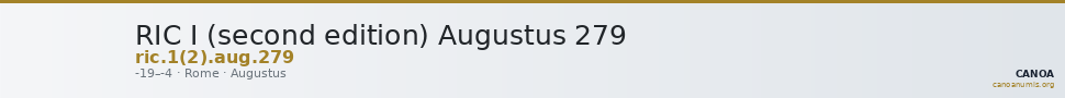 RIC I (second edition) Augustus 279 — CANOA