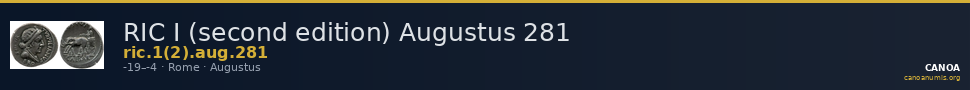 RIC I (second edition) Augustus 281 — CANOA