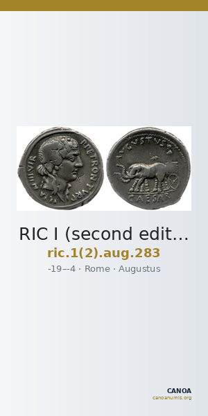 RIC I (second edition) Augustus 283 — CANOA