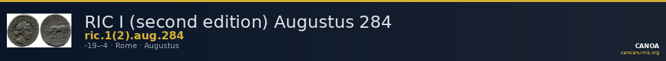 RIC I (second edition) Augustus 284 — CANOA