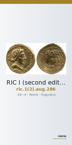 RIC I (second edition) Augustus 286 — CANOA