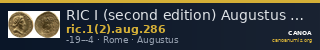 RIC I (second edition) Augustus 286 — CANOA