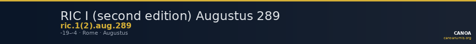 RIC I (second edition) Augustus 289 — CANOA