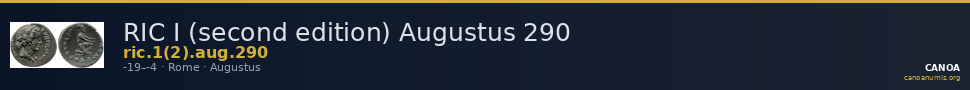 RIC I (second edition) Augustus 290 — CANOA