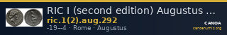 RIC I (second edition) Augustus 292 — CANOA