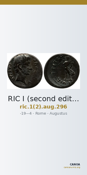 RIC I (second edition) Augustus 296 — CANOA