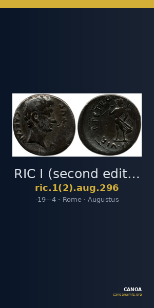 RIC I (second edition) Augustus 296 — CANOA