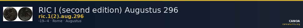 RIC I (second edition) Augustus 296 — CANOA