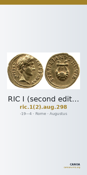 RIC I (second edition) Augustus 298 — CANOA