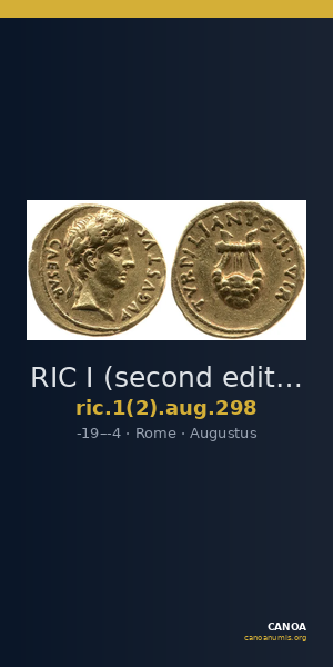 RIC I (second edition) Augustus 298 — CANOA