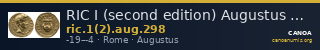 RIC I (second edition) Augustus 298 — CANOA