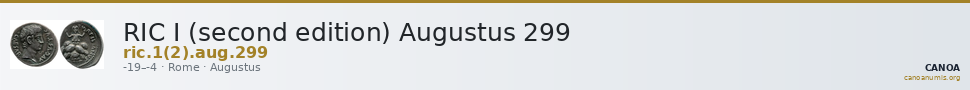 RIC I (second edition) Augustus 299 — CANOA