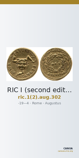 RIC I (second edition) Augustus 302 — CANOA
