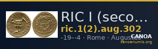 RIC I (second edition) Augustus 302 — CANOA