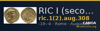 RIC I (second edition) Augustus 308 — CANOA