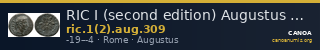 RIC I (second edition) Augustus 309 — CANOA