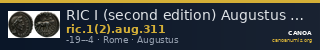 RIC I (second edition) Augustus 311 — CANOA