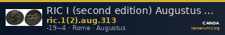 RIC I (second edition) Augustus 313 — CANOA