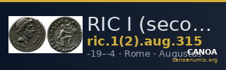 RIC I (second edition) Augustus 315 — CANOA
