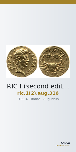 RIC I (second edition) Augustus 316 — CANOA