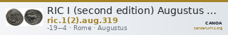 RIC I (second edition) Augustus 319 — CANOA