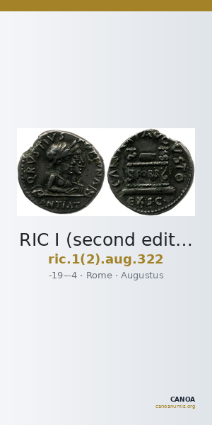 RIC I (second edition) Augustus 322 — CANOA