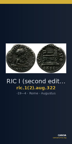 RIC I (second edition) Augustus 322 — CANOA