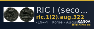 RIC I (second edition) Augustus 322 — CANOA