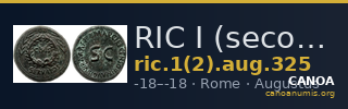RIC I (second edition) Augustus 325 — CANOA