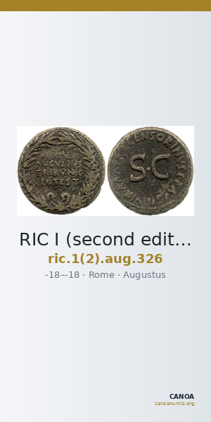 RIC I (second edition) Augustus 326 — CANOA