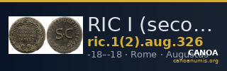 RIC I (second edition) Augustus 326 — CANOA