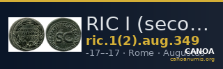 RIC I (second edition) Augustus 349 — CANOA
