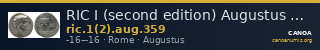 RIC I (second edition) Augustus 359 — CANOA
